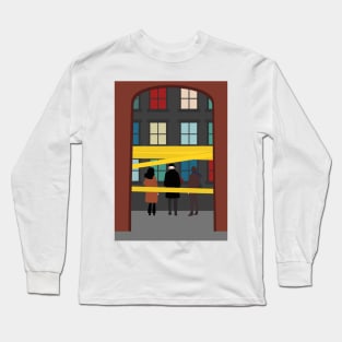 Only Murders In The Building Season 1 Fan Art, Caution Tape & Colored Windows Long Sleeve T-Shirt